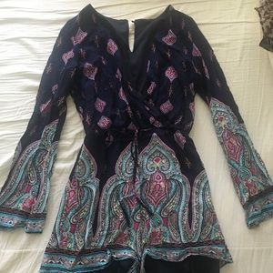 Dark blue Romper with Beautiful floral design!